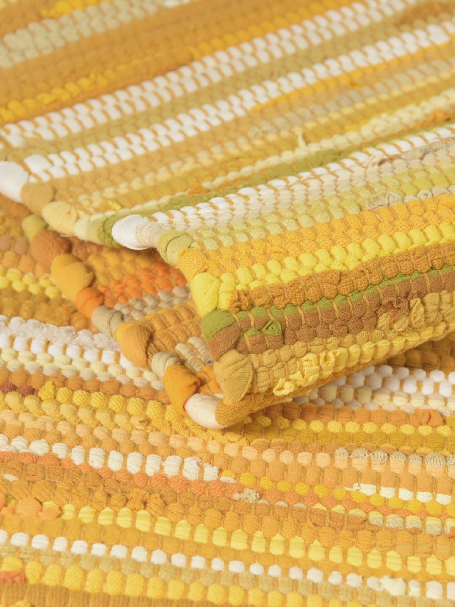 Yellow 2' 2 x 3' Chindi Cotton Rectangle Area Rug Interior Design Home Decor Carpet Mat for Sale at Rug Engine
