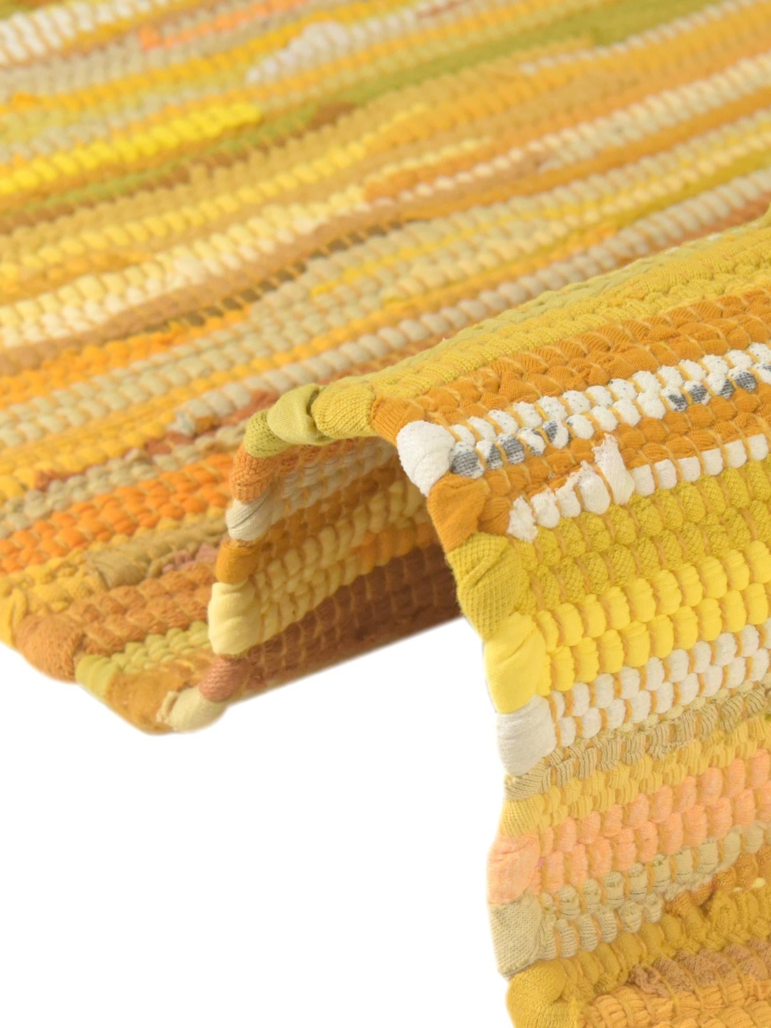 Yellow 2' 2 x 3' Chindi Cotton Rectangle Area Rug Interior Design Home Decor Carpet Mat for Sale at Rug Engine