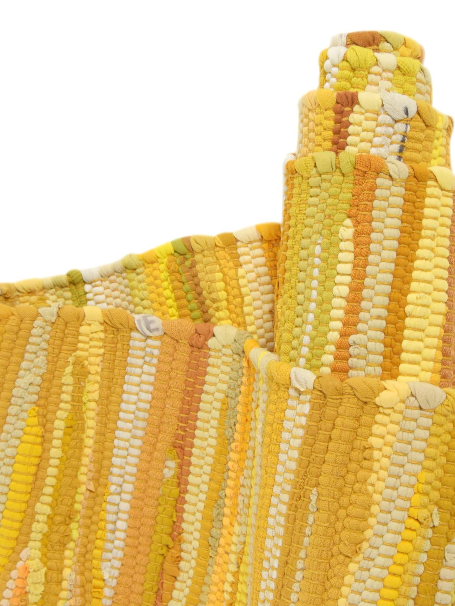 Yellow 2' 2 x 3' Chindi Cotton Rectangle Area Rug Interior Design Home Decor Carpet Mat for Sale at Rug Engine