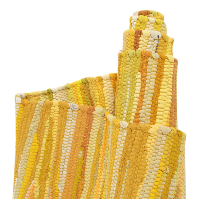 Yellow 2' 2 x 3' Chindi Cotton Rectangle Rug