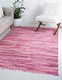 Pink 8' x 10' Chindi Cotton Rectangle Rug