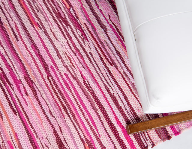 Pink 8' x 10' Chindi Cotton Rectangle Rug