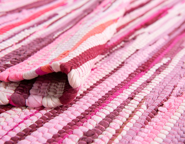 Pink 8' x 10' Chindi Cotton Rectangle Rug