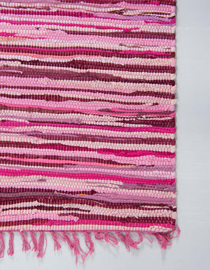Pink 8' x 10' Chindi Cotton Rectangle Rug
