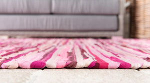 Pink 3' x 10' Chindi Cotton Runner Rug