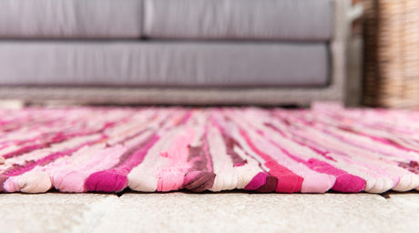 Pink 2' 7 x 9' 10 Chindi Cotton Runner Area Rug Interior Design Home Decor Carpet Mat for Sale at Rug Engine