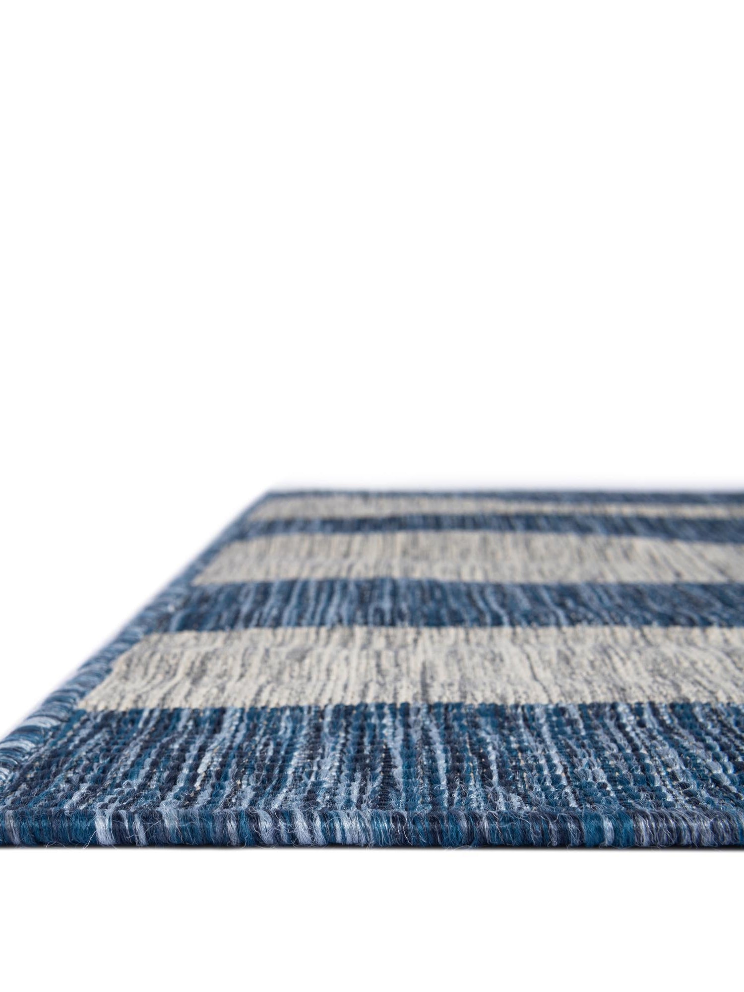 Blue 7' 10 x 11' Outdoor Striped Rectangle Area Rug Weather Resistant for Patio, Deck, Terrace, Balcony, Porch Geometric Pattern Waterproof Carpet for Sale at Rug Engine