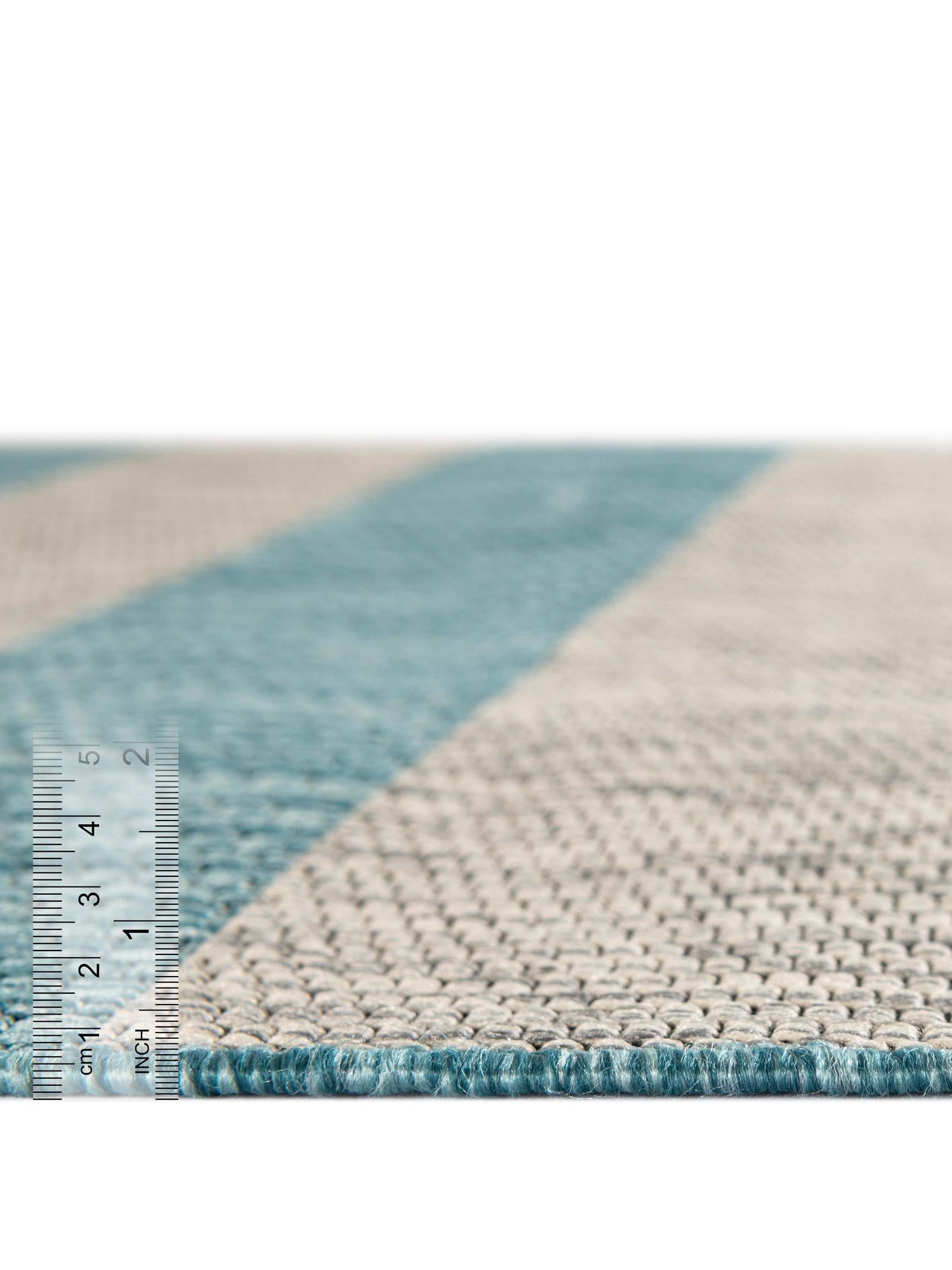 Light Aqua 6' 1 x 9' Outdoor Striped Rectangle Area Rug Weather Resistant for Patio, Deck, Terrace, Balcony, Porch Geometric Pattern Waterproof Carpet for Sale at Rug Engine