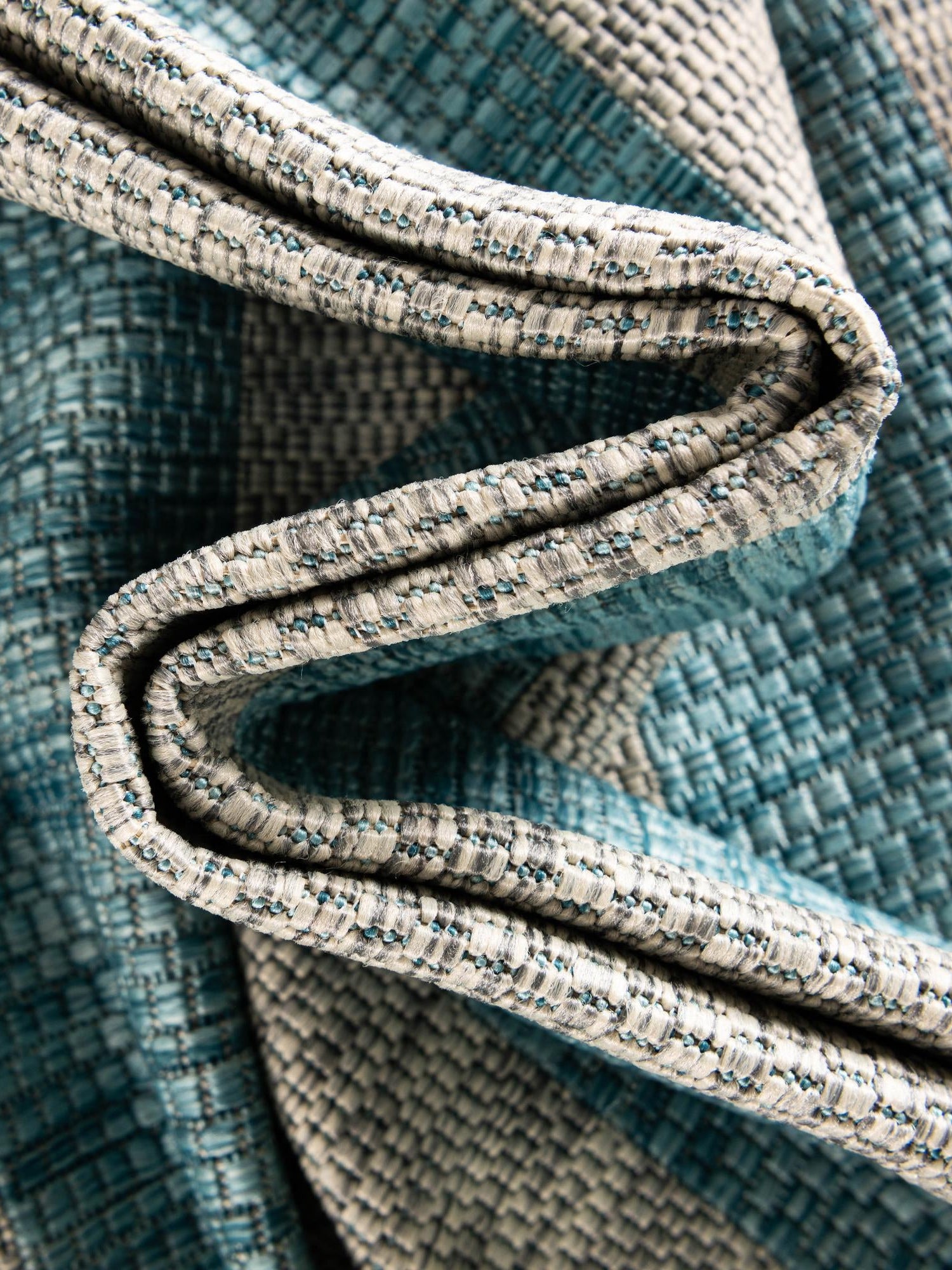 Light Aqua 7' 10 x 11' Outdoor Striped Rectangle Area Rug Weather Resistant for Patio, Deck, Terrace, Balcony, Porch Geometric Pattern Waterproof Carpet for Sale at Rug Engine