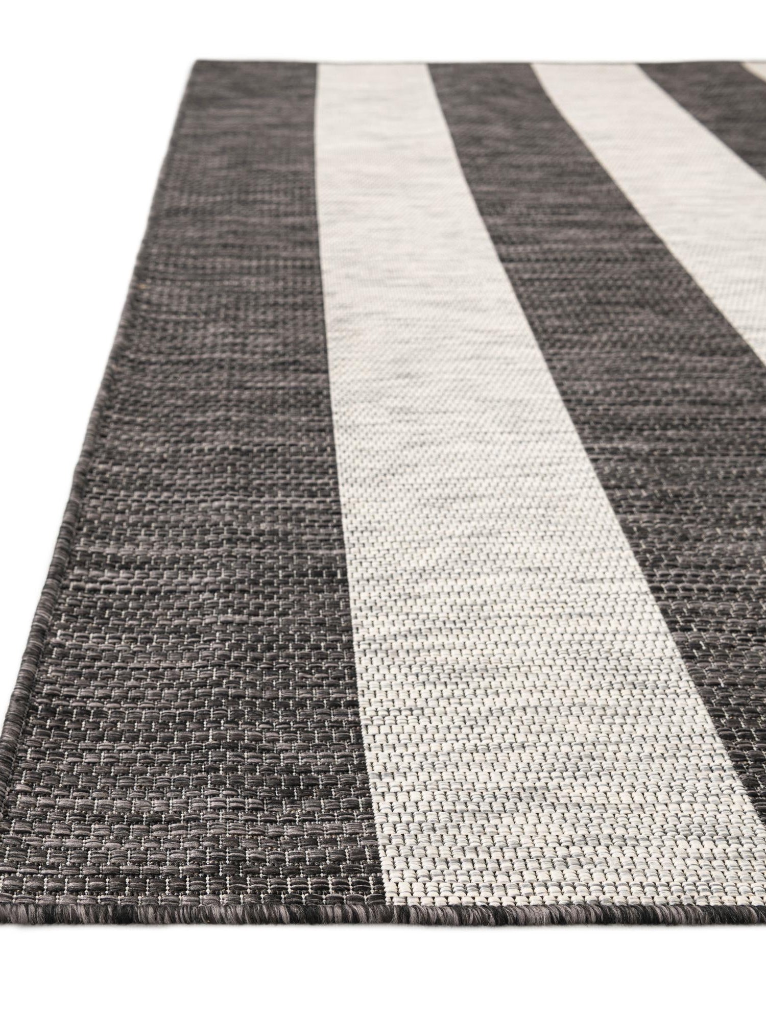 Charcoal Gray 7' 1 x 10' Outdoor Striped Rectangle Area Rug Weather Resistant for Patio, Deck, Terrace, Balcony, Porch Geometric Pattern Waterproof Carpet for Sale at Rug Engine