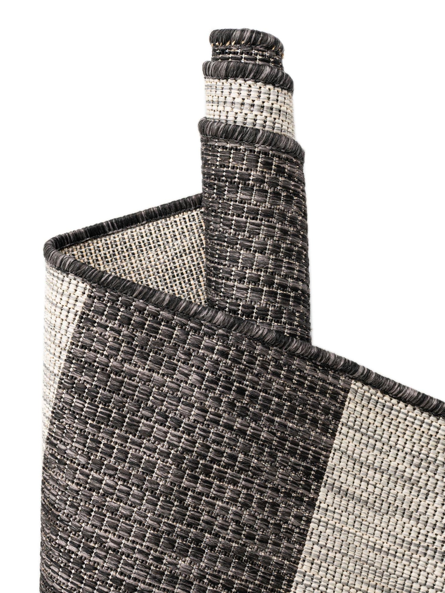 Charcoal Gray 13' 1 x 13' 1 Outdoor Striped Round Area Rug Weather Resistant for Patio, Deck, Terrace, Balcony, Porch Geometric Pattern Waterproof Carpet for Sale at Rug Engine