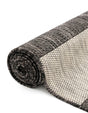 Charcoal Gray 4' 1 x 4' 1 Outdoor Striped Round Area Rug Weather Resistant for Patio, Deck, Terrace, Balcony, Porch Geometric Pattern Waterproof Carpet for Sale at Rug Engine