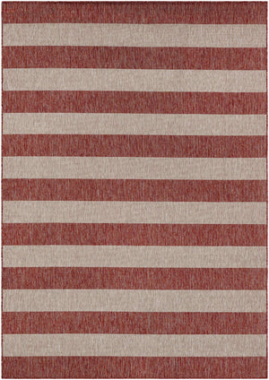 Rust Red 7' 1 x 10' Outdoor Striped Rectangle Area Rug Weather Resistant for Patio, Deck, Terrace, Balcony, Porch Geometric Pattern Waterproof Carpet for Sale at Rug Engine