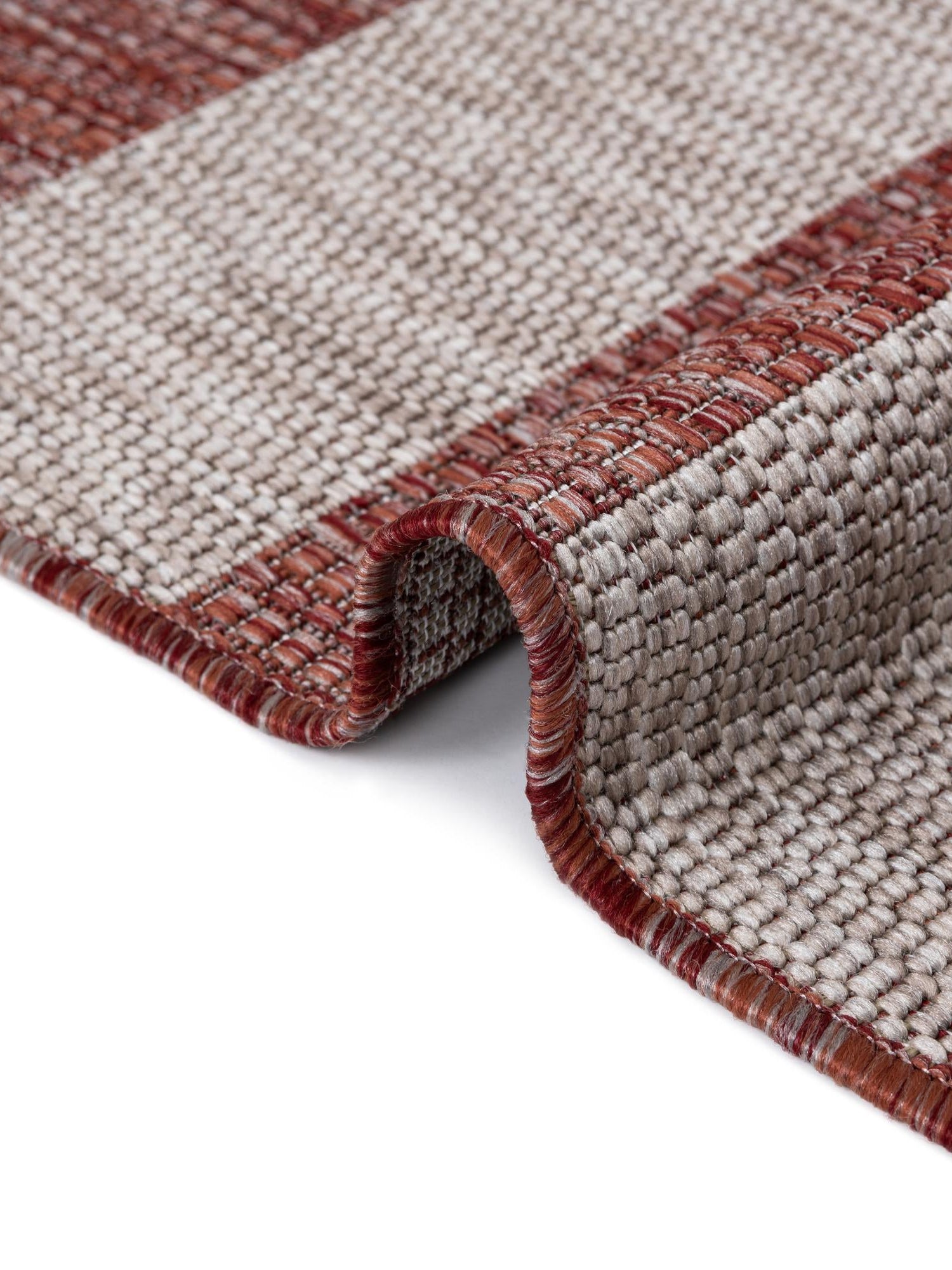 Rust Red 4' 1 x 6' 1 Outdoor Striped Rectangle Area Rug Weather Resistant for Patio, Deck, Terrace, Balcony, Porch Geometric Pattern Waterproof Carpet for Sale at Rug Engine