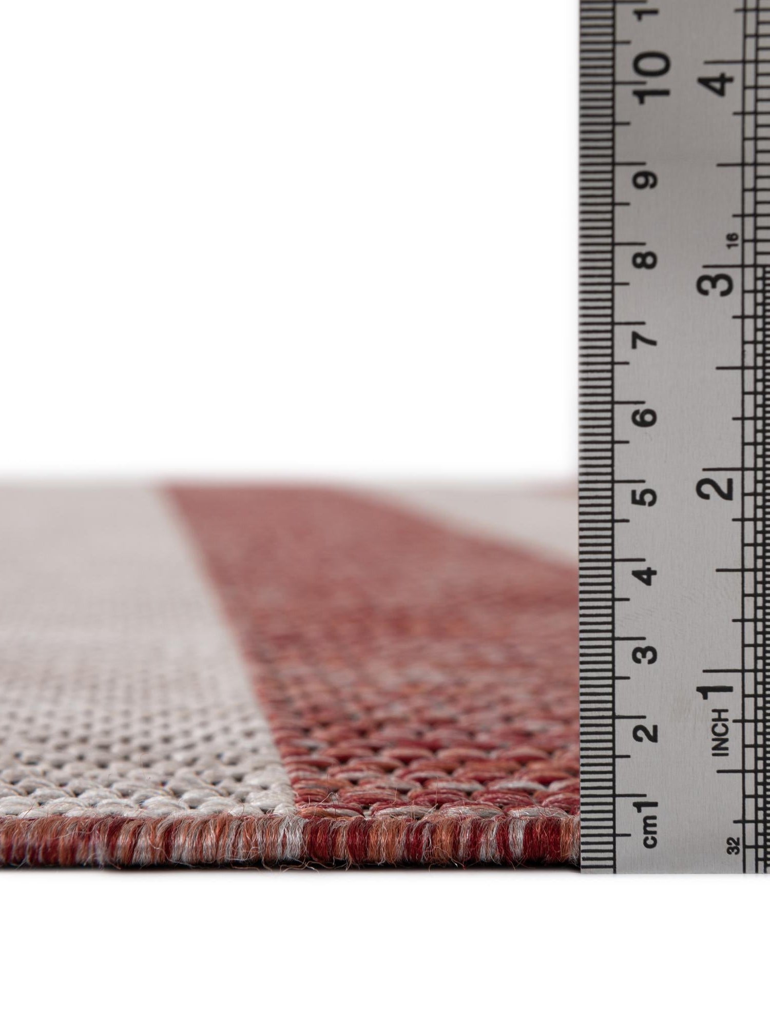 Rust Red 12' x 12' Outdoor Striped Round Area Rug Weather Resistant for Patio, Deck, Terrace, Balcony, Porch Geometric Pattern Waterproof Carpet for Sale at Rug Engine