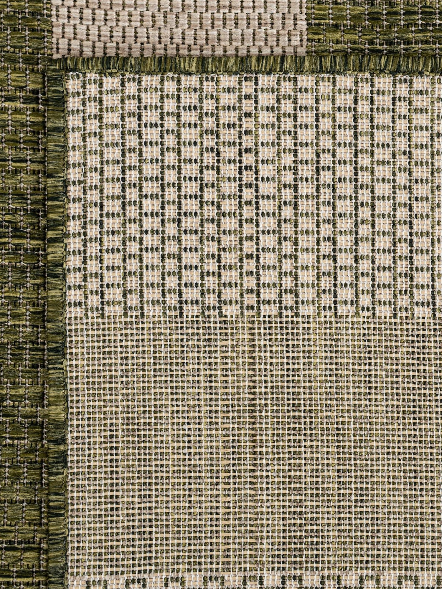 Green 9' x 12' Outdoor Striped Rectangle Area Rug Weather Resistant for Patio, Deck, Terrace, Balcony, Porch Geometric Pattern Waterproof Carpet for Sale at Rug Engine