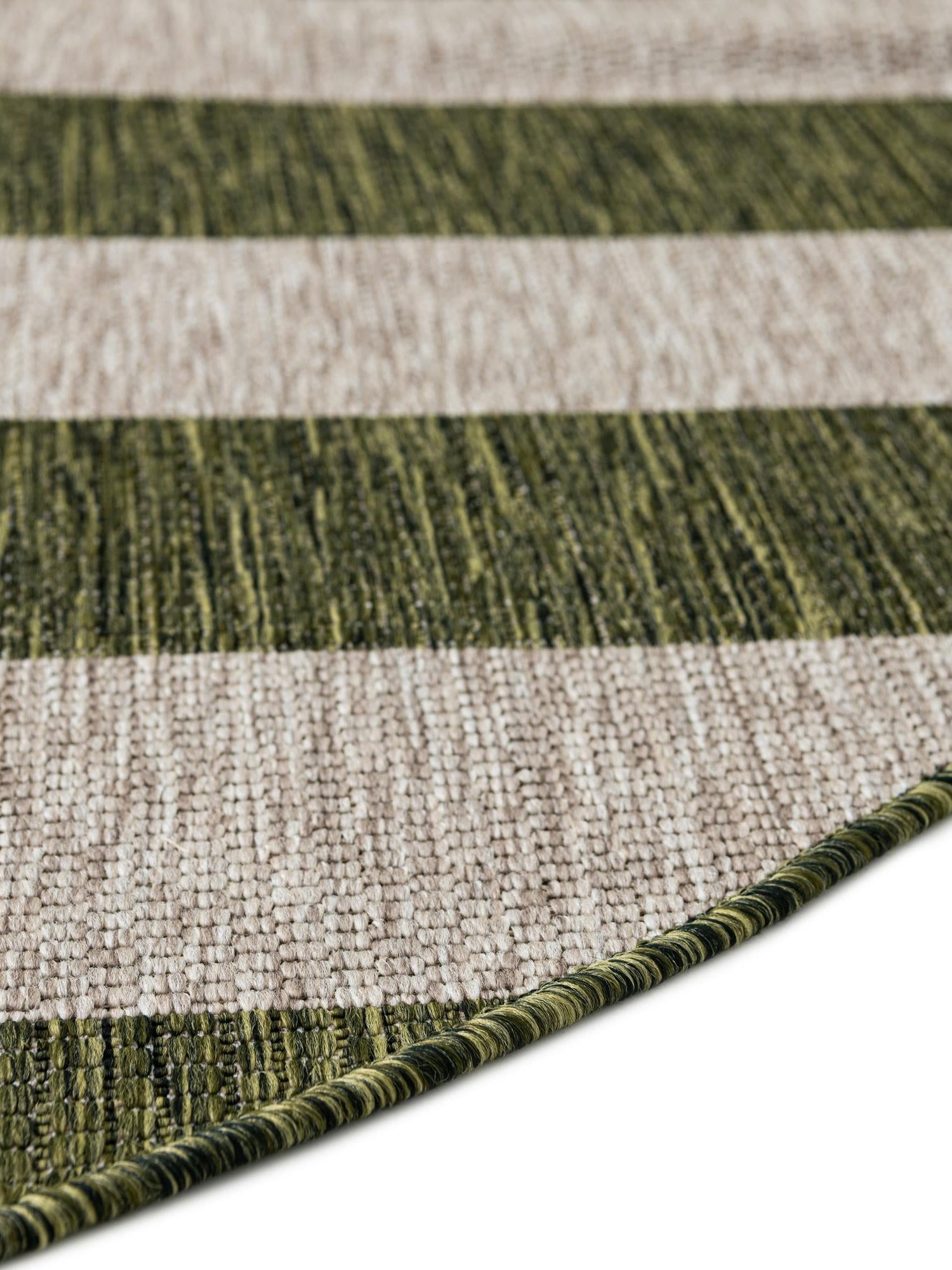 Green 6' 1 x 6' 1 Outdoor Striped Round Area Rug Weather Resistant for Patio, Deck, Terrace, Balcony, Porch Geometric Pattern Waterproof Carpet for Sale at Rug Engine