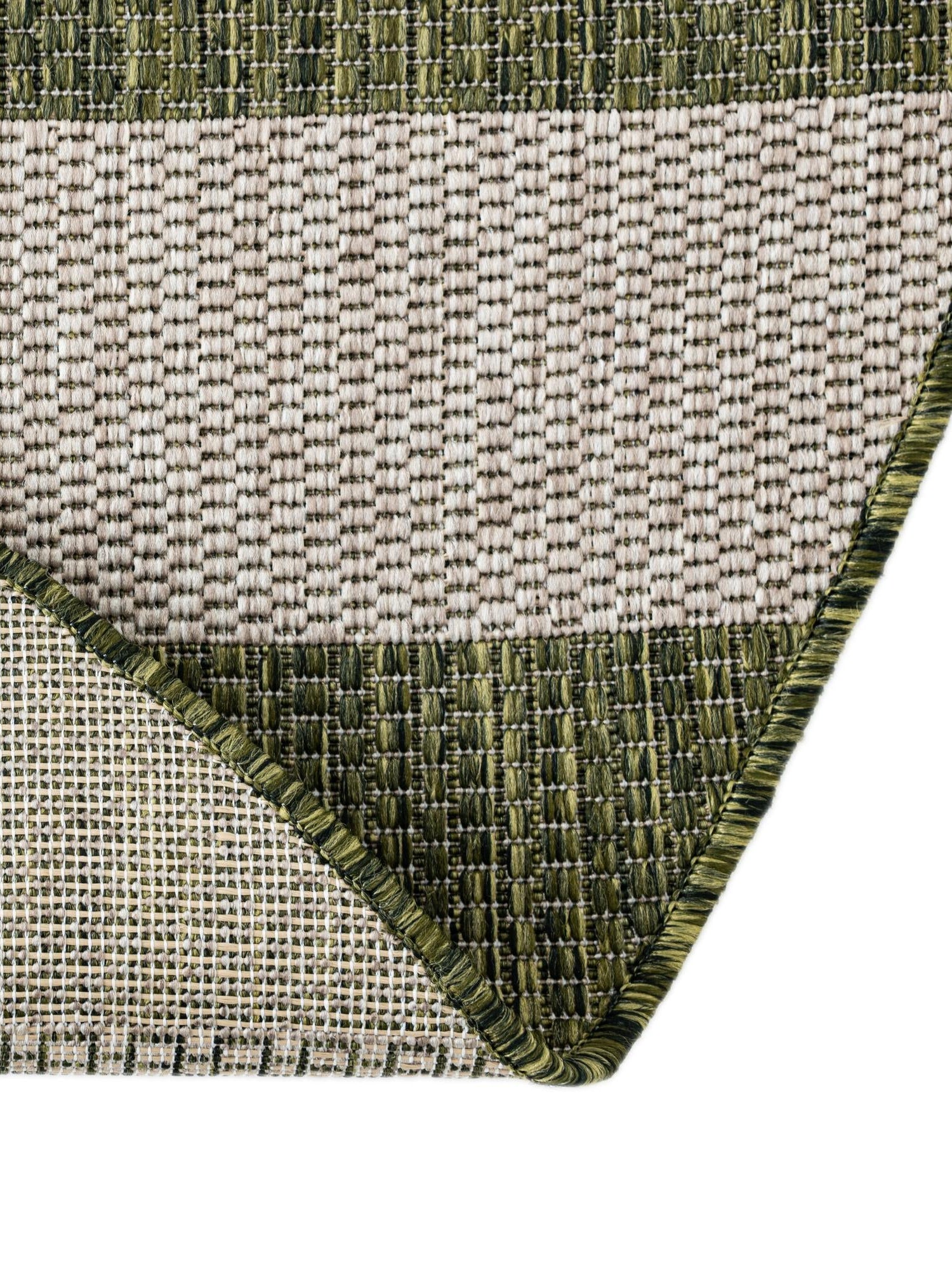 Green 6' 1 x 6' 1 Outdoor Striped Round Area Rug Weather Resistant for Patio, Deck, Terrace, Balcony, Porch Geometric Pattern Waterproof Carpet for Sale at Rug Engine
