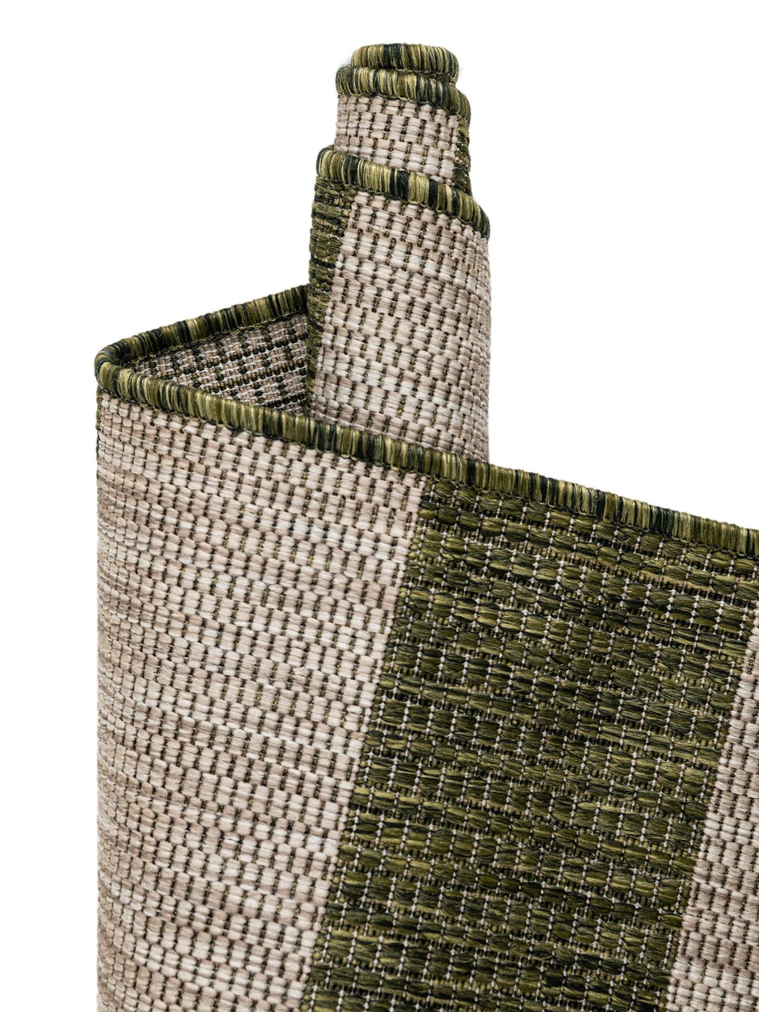 Green 6' 1 x 6' 1 Outdoor Striped Round Area Rug Weather Resistant for Patio, Deck, Terrace, Balcony, Porch Geometric Pattern Waterproof Carpet for Sale at Rug Engine