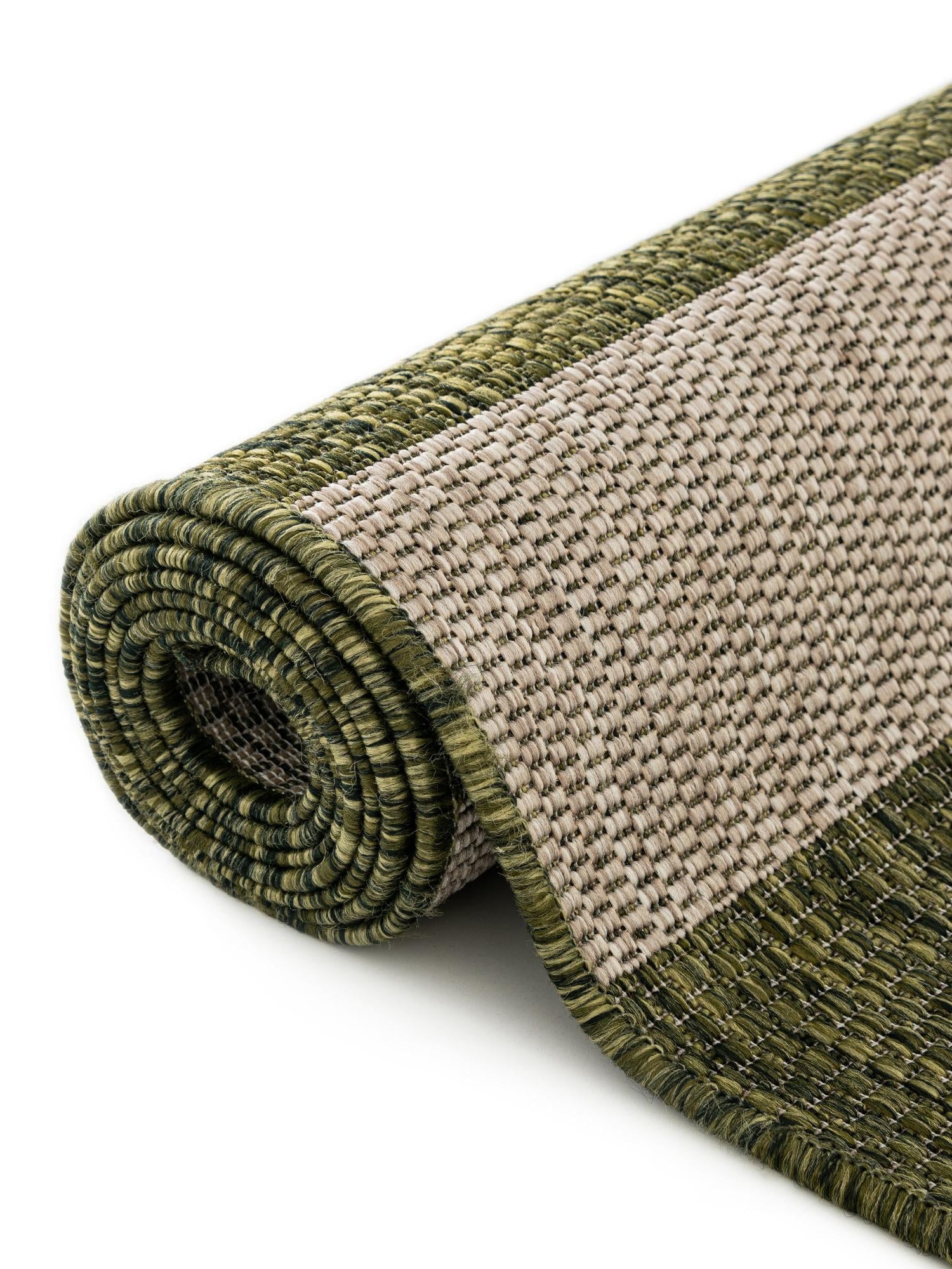 Green 6' 1 x 6' 1 Outdoor Striped Round Area Rug Weather Resistant for Patio, Deck, Terrace, Balcony, Porch Geometric Pattern Waterproof Carpet for Sale at Rug Engine