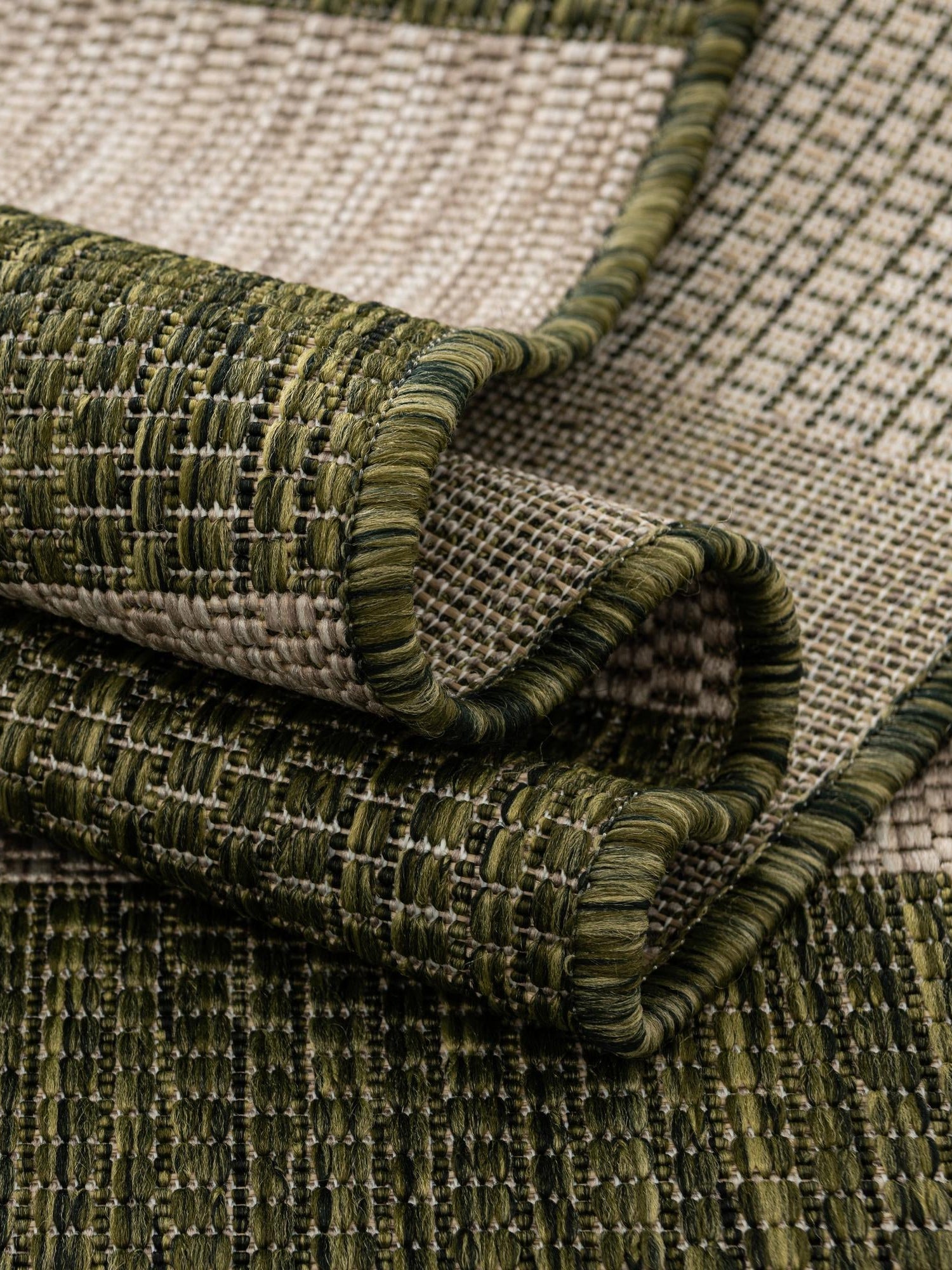 Green 6' 1 x 6' 1 Outdoor Striped Round Area Rug Weather Resistant for Patio, Deck, Terrace, Balcony, Porch Geometric Pattern Waterproof Carpet for Sale at Rug Engine