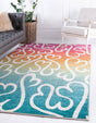 Multicolor 1' 8 x 1' 8 Open Hearts Sample Area Rug 100% Polypropylene Colorful Vivid Modern Abstract Carpet for Interior Home Decor for Sale at Rug Engine
