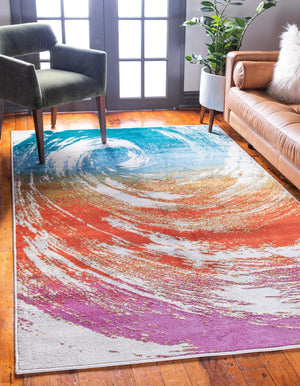 Multicolor 4' x 6' Open Hearts Rectangle Area Rug 100% Polypropylene Colorful Vivid Modern Abstract Carpet for Interior Home Decor for Sale at Rug Engine