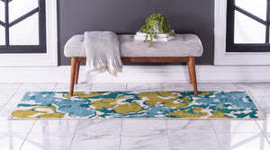 Light Blue 2' x 6' Open Hearts Runner Area Rug 100% Polypropylene Colorful Vivid Modern Abstract Carpet for Interior Home Decor for Sale at Rug Engine