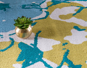 Light Blue 2' x 6' Open Hearts Runner Area Rug 100% Polypropylene Colorful Vivid Modern Abstract Carpet for Interior Home Decor for Sale at Rug Engine
