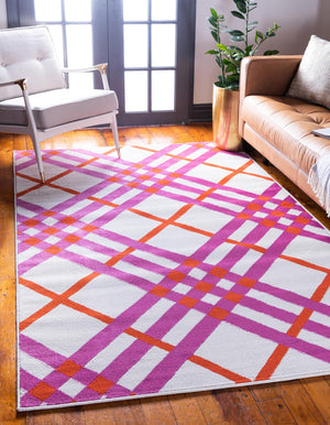 White 5' 1 x 8' Open Hearts Rectangle Area Rug 100% Polypropylene Colorful Vivid Modern Abstract Carpet for Interior Home Decor for Sale at Rug Engine