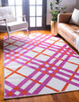 White 5' 1 x 8' Open Hearts Rectangle Area Rug 100% Polypropylene Colorful Vivid Modern Abstract Carpet for Interior Home Decor for Sale at Rug Engine