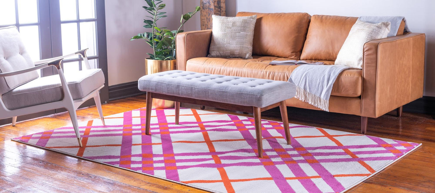 White 5' 1 x 8' Open Hearts Rectangle Area Rug 100% Polypropylene Colorful Vivid Modern Abstract Carpet for Interior Home Decor for Sale at Rug Engine