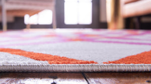 White 5' 1 x 8' Open Hearts Rectangle Area Rug 100% Polypropylene Colorful Vivid Modern Abstract Carpet for Interior Home Decor for Sale at Rug Engine