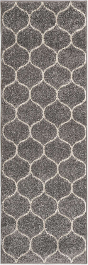 Light Gray 2' x 6' 1 Trellis Frieze Runner Area Rug Geometric Modern Unique Stain Resistant Easy Clean Carpet for Living, Dining, Bedrooms, Office for Sale at Rug Engine