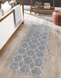 Light Gray 3' 3 x 16' 5 Trellis Frieze Runner Area Rug Geometric Modern Unique Stain Resistant Easy Clean Carpet for Living, Dining, Bedrooms, Office for Sale at Rug Engine