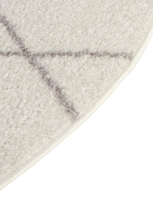 Ivory 4' 1 x 4' 1 Trellis Frieze Round Area Rug Geometric Modern Unique Stain Resistant Easy Clean Carpet for Living, Dining, Bedrooms, Office for Sale at Rug Engine