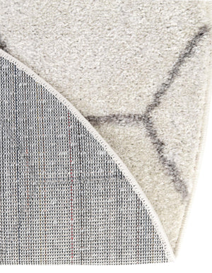 Ivory 4' 1 x 4' 1 Trellis Frieze Round Area Rug Geometric Modern Unique Stain Resistant Easy Clean Carpet for Living, Dining, Bedrooms, Office for Sale at Rug Engine