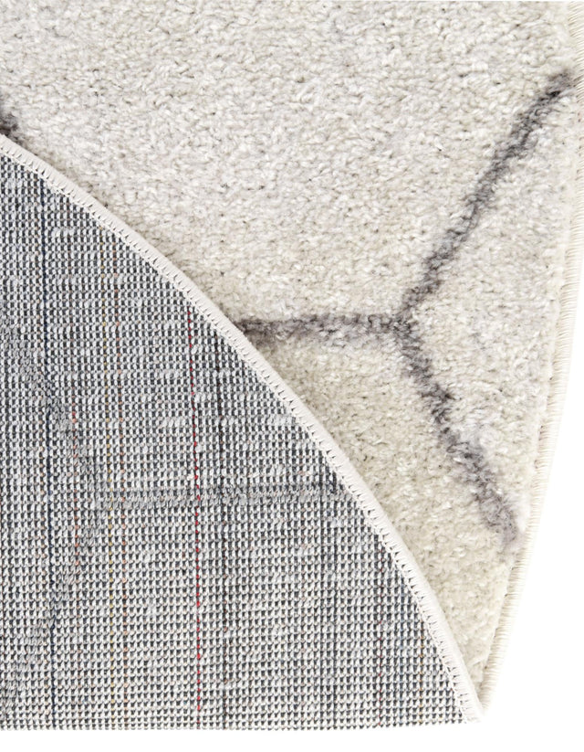 Ivory 4' 1 x 4' 1 Trellis Frieze Round Area Rug Geometric Modern Unique Stain Resistant Easy Clean Carpet for Living, Dining, Bedrooms, Office for Sale at Rug Engine