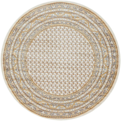 Beige 3' 7 x 3' 7 Williamsburg Round Area Rug
