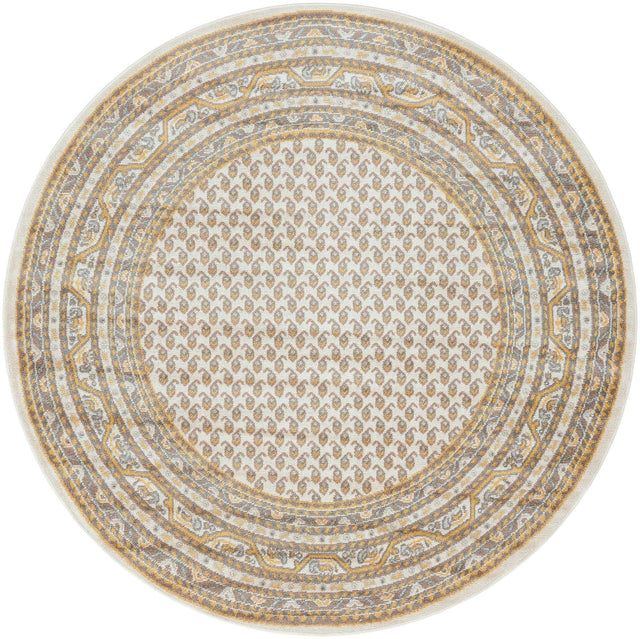 Beige 3' 7 x 3' 7 Williamsburg Round Area Rug 100% Polypropylene With Cotton Backing Durable Easy Clean Stain Resistant Carpet for Sale at Rug Engine