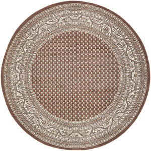 Brown 3' 7 x 3' 7 Williamsburg Round Area Rug 100% Polypropylene With Cotton Backing Durable Easy Clean Stain Resistant Carpet for Sale at Rug Engine