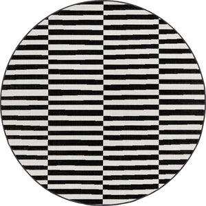 Black 3' 7 x 3' 7 Williamsburg Round Area Rug 100% Polypropylene With Cotton Backing Durable Easy Clean Stain Resistant Carpet for Sale at Rug Engine