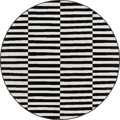 Black 3' 7 x 3' 7 Williamsburg Round Area Rug