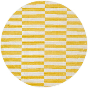 Yellow 3' 7 x 3' 7 Williamsburg Round Area Rug 100% Polypropylene With Cotton Backing Durable Easy Clean Stain Resistant Carpet for Sale at Rug Engine