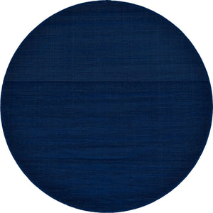 Navy Blue 3' 7 x 3' 7 Williamsburg Round Area Rug 100% Polypropylene With Cotton Backing Durable Easy Clean Stain Resistant Carpet for Sale at Rug Engine
