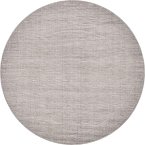 Gray 3' 7 x 3' 7 Williamsburg Round Area Rug 100% Polypropylene With Cotton Backing Durable Easy Clean Stain Resistant Carpet for Sale at Rug Engine