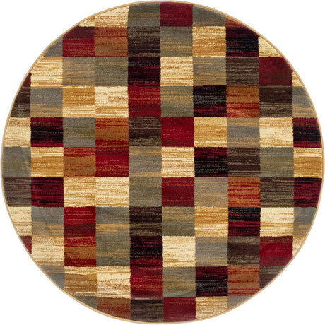 Multicolor 4' 1 x 4' 1 Barista Round Area Rug 100% Polypropylene Abstract Modern Geometric Carpet for Living Room Dining Office Dorm Room Decor for Sale at Rug Engine