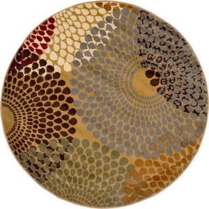 Beige 4' 1 x 4' 1 Barista Round Area Rug 100% Polypropylene Abstract Modern Geometric Carpet for Living Room Dining Office Dorm Room Decor for Sale at Rug Engine