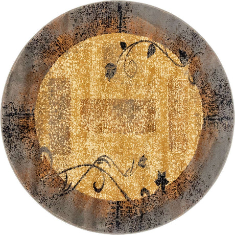 Beige 4' 1 x 4' 1 Barista Round Area Rug 100% Polypropylene Abstract Modern Geometric Carpet for Living Room Dining Office Dorm Room Decor for Sale at Rug Engine