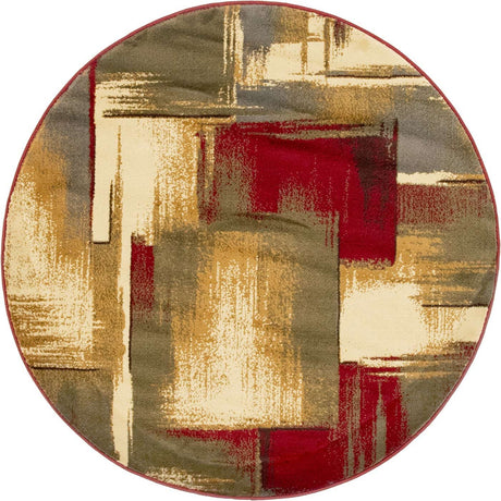 Multicolor 4' 1 x 4' 1 Barista Round Area Rug 100% Polypropylene Abstract Modern Geometric Carpet for Living Room Dining Office Dorm Room Decor for Sale at Rug Engine